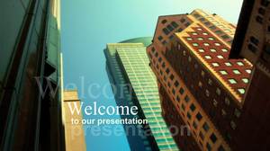 Yellow tall on the European and American style business PPT template
