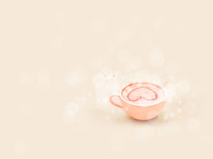 A cup of loving milk tea warm pink background ppt picture