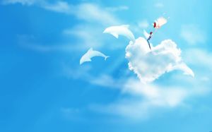 Clouds angel heart-shaped cloud background image