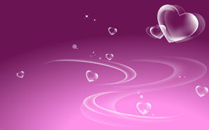 Crystal heart-shaped purple background ppt picture