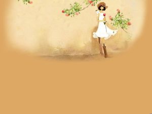 Handy flowers with lovely girl background pictures