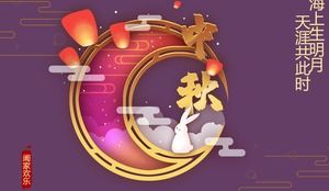 High-end purple gold gorgeous Mid-Autumn Festival event planning PPT template