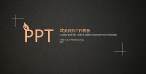 Simple elegant black texture high-end European and American style business general PPT template
