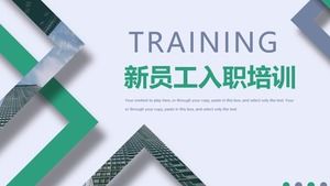 High-end atmospheric geometric three-dimensional sense company employee induction training PPT template