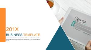 Template PPT laporan bisnis perusahaan gaya bisnis geometris sederhana dan dinamis