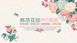 Modelo de PPT universal de fundo literário de leque coreano de concurso rosa fresco