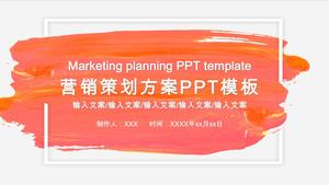 Modello PPT caso di pianificazione marketing abbellimento sbavatura pennello moderno ed elegante arancione