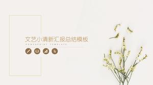 Simple and fresh realistic bouquet embellishment literary style universal PPT template