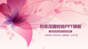 Modello PPT generale di affari femminili di bella abbellimento petalo rosa moda femminile