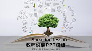 Green little fresh teacher talk lesson PPT template
