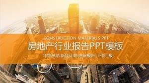 Plantilla PPT de informe de trabajo de fondo inmobiliario atmosférico conciso para la industria inmobiliaria