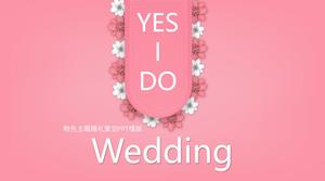 粉色主題婚禮策劃PPT模板