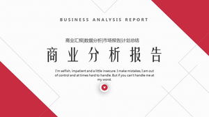 Șablon PPT de raport simplu roșu de analiză de afaceri