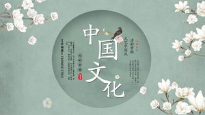 Bunga dan burung latar belakang kuno dan elegan template PPT gaya Cina unduh gratis - PPT pertama
