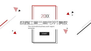 Modèle PPT d'affaires de fond simple triangle rouge et noir téléchargement gratuit