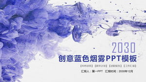 Kreative PPT-Vorlage mit blauem Rauch