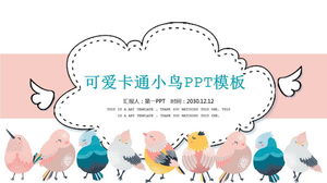Download gratuito del modello PPT di uccello simpatico cartone animato