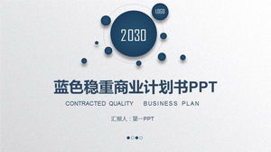 Descarga gratuita de la plantilla PPT del plan de negocios conciso azul