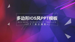 Plantilla PPT de estilo iOS de polígono plano bajo púrpura