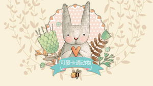 Téléchargement gratuit du modèle PPT de lapin de dessin animé mignon
