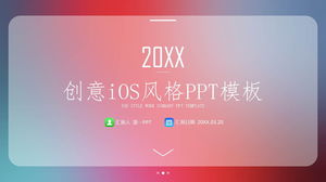 Modèle PPT de style iOS avec fond dégradé bleu et rouge