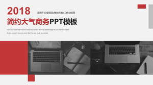 Modelo de PPT de negócios de fundo de foto de cena de trabalho preto e branco