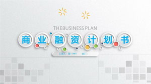 Template PPT rencana pembiayaan bisnis mikro tiga dimensi berwarna indah