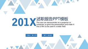 Blue triangle background personal report PPT template