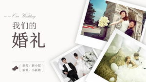 Template PPT album foto pernikahan latar belakang pernikahan yang dinamis