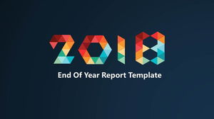 2018 zwięzły szablon PPT z kolorowym trójkątnym szwem