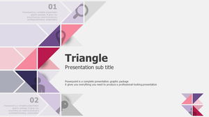 Modello PPT europeo e americano con sfondo combinato triangolo rosa per il download gratuito