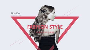 European and American supermodel background female fashion PPT template