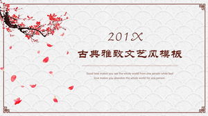 Шаблон PPT в классическом китайском стиле с динамическим фоном цветущей сливы для бесплатного скачивания