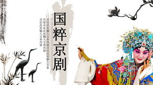 Template PPT intisari Cina tinta dinamis Peking Opera