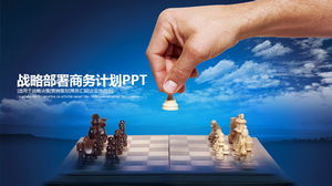 Șablon PPT de plan strategic cu fundal de șah