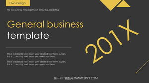 Linii subțiri și forme minimaliste vizuale creative galben și negru șablon PPT de afaceri simplu