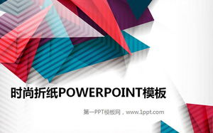 Modelo de PowerPoint elegante com fundo de origami colorido