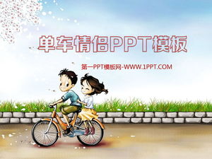 Fahrrad-Paar-Hintergrund-Liebe PowerPoint-Vorlage herunterladen