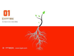 „Zielone drzewo” Impresjonistyczny projekt Art Design PPT Szablon do pobrania