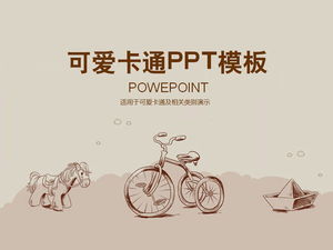 Sevimli Truva Bisikleti Karikatür PowerPoint Şablon İndir