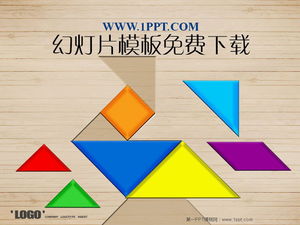 Unduhan template slideshow tangram serat kayu yang indah