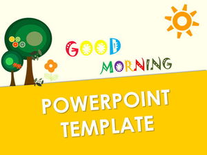Cute English cartoon PPT template download