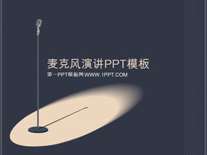 Un set de șabloane PPT pentru microfon microfon în stil retro