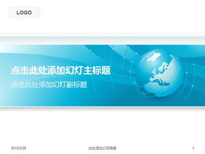 Download del modello di presentazione aziendale classico con sfondo blu del globo