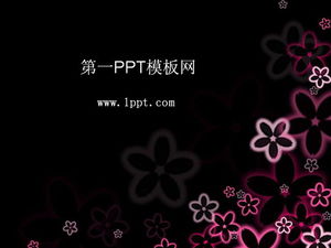 Descarga de plantilla PPT de diseño de arte de pétalo púrpura