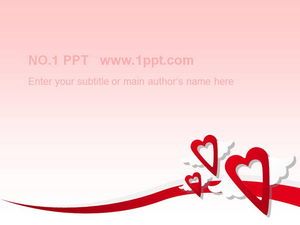 Download de modelo de PPT de amor romântico de fundo de amor rosa