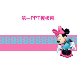 Unduh template slideshow kartun latar belakang Mickey Mouse merah muda