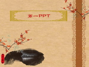 Download de modelo de PPT de estilo chinês clássico de fundo de flor de ameixa