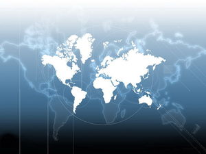 Klasyczny szablon biznesowy PPT w tle mapy świata