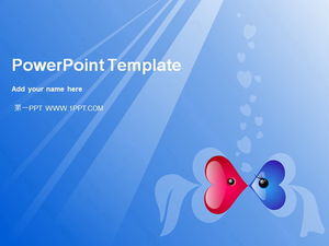 Download de modelo de PPT de amor de peixe azul